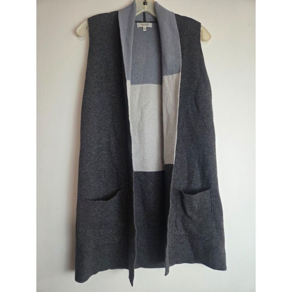 Bartolini by Benedetta Grey & Blue Wool & Cashmere Duster Sweater Vest X-Small